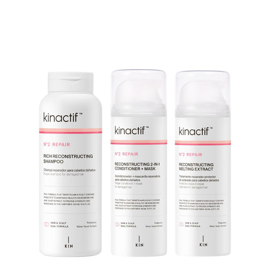 Kinactif Repair complete hair routine with shampoo, 2-in-1 mask and melting extract